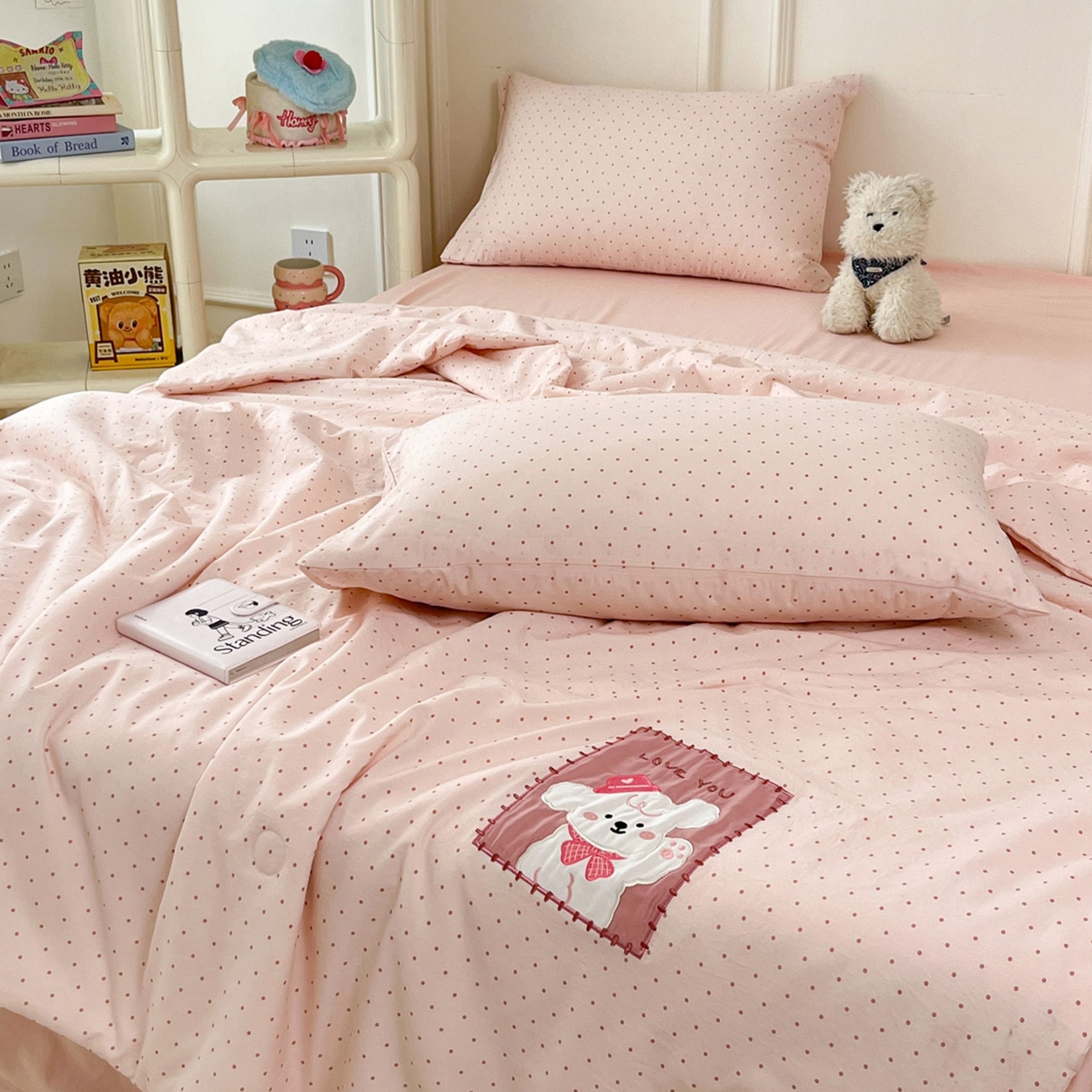 91家纺网 家纺一手货源 找家纺 （总）一加一 2026春夏新款云小棉贴布绣花大豆夏凉被空调被夏被四件套