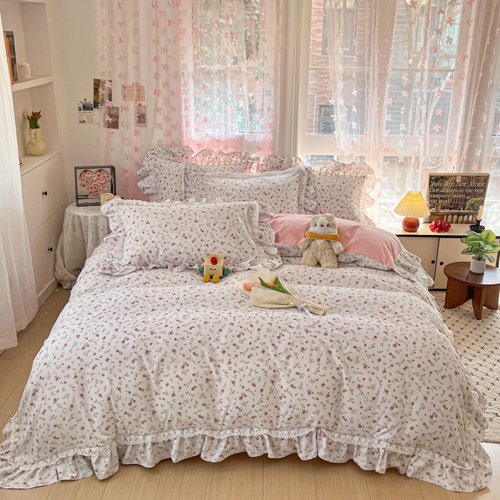 91家纺网 家纺一手货源 找家纺 （总）畅畅家纺 2026新款春秋韩版A类公主风云柔棉工艺款花边四件套
