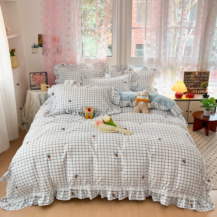 畅畅家纺 2026新款春秋韩版A类公主风云柔棉工艺款花边四件套 梅格清梦