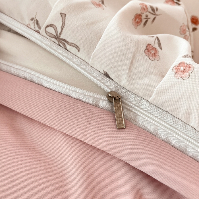 91家纺网 家纺一手货源 找家纺 畅畅家纺 2026新款春秋韩版A类公主风云柔棉工艺款花边四件套 樱花镜