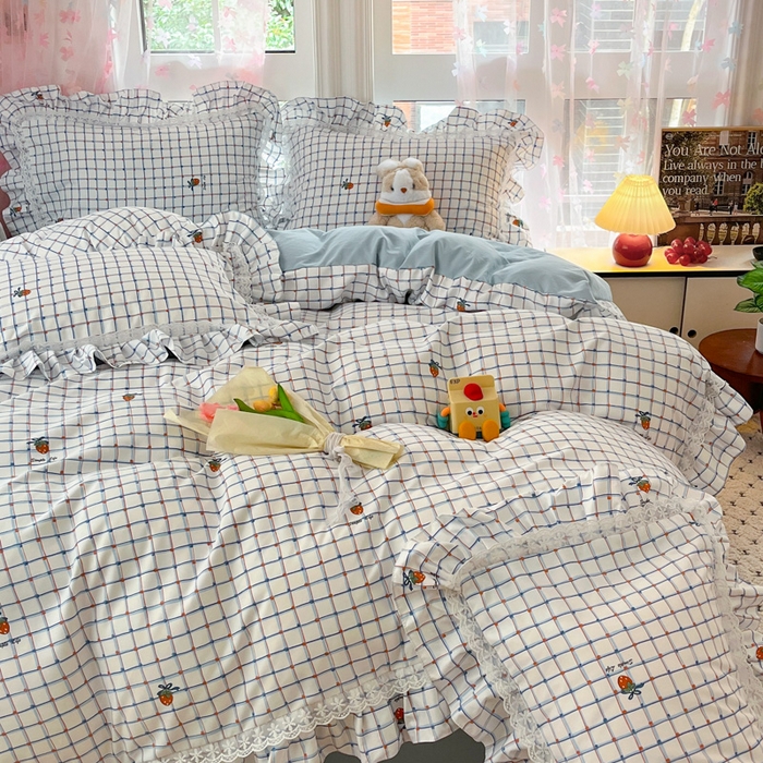 91家纺网 家纺一手货源 找家纺 畅畅家纺 2026新款春秋韩版A类公主风云柔棉工艺款花边四件套 梅格清梦