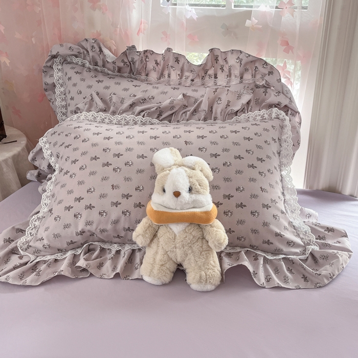 91家纺网 家纺一手货源 找家纺 畅畅家纺 2026新款春秋韩版A类公主风云柔棉工艺款花边四件套 梦影