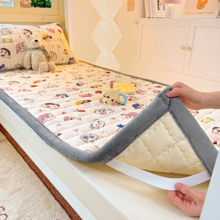 91家纺网 家纺一手货源 找家纺 （总）欧妮家纺 2025新款A类水晶边牛奶绒夹棉床褥垫床垫褥子（提供买家秀）