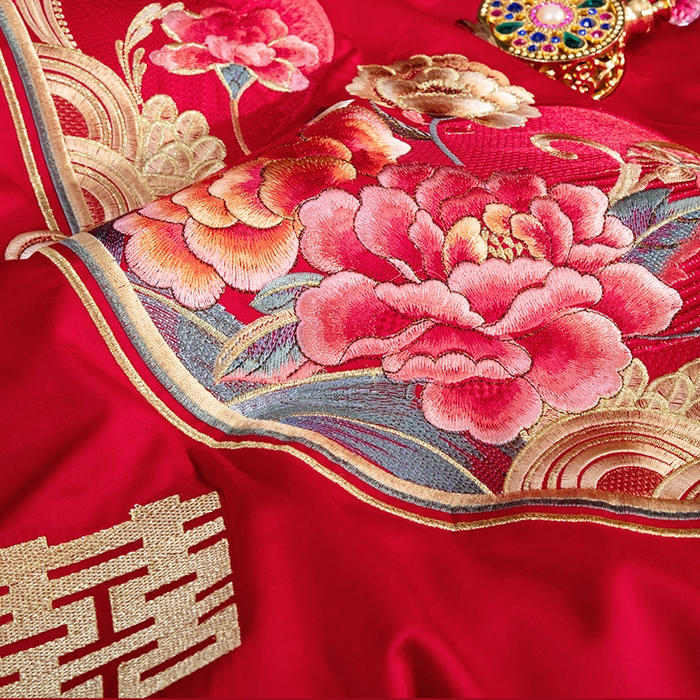 91家纺网 家纺一手货源 找家纺 （总）蒂爵 全棉纯棉长绒棉时尚绣花婚庆四件套多件套