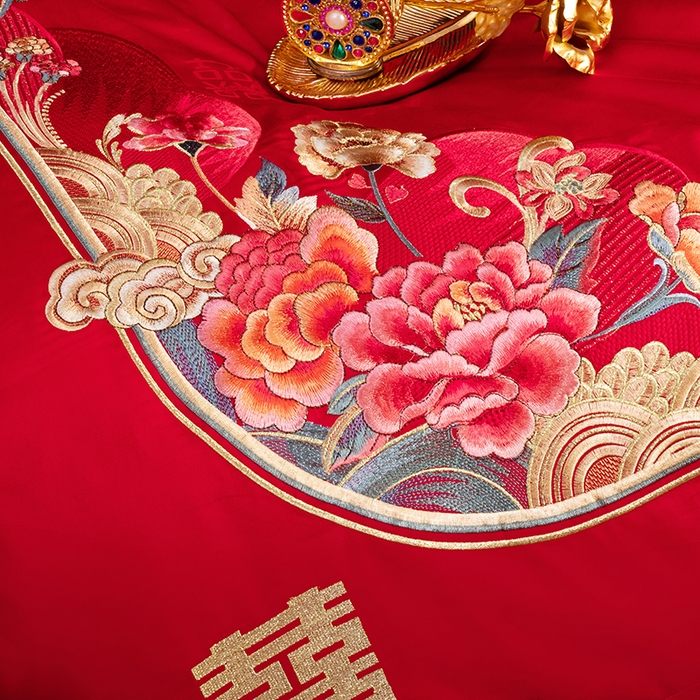 91家纺网 家纺一手货源 找家纺 （总）蒂爵 全棉纯棉长绒棉时尚绣花婚庆四件套多件套