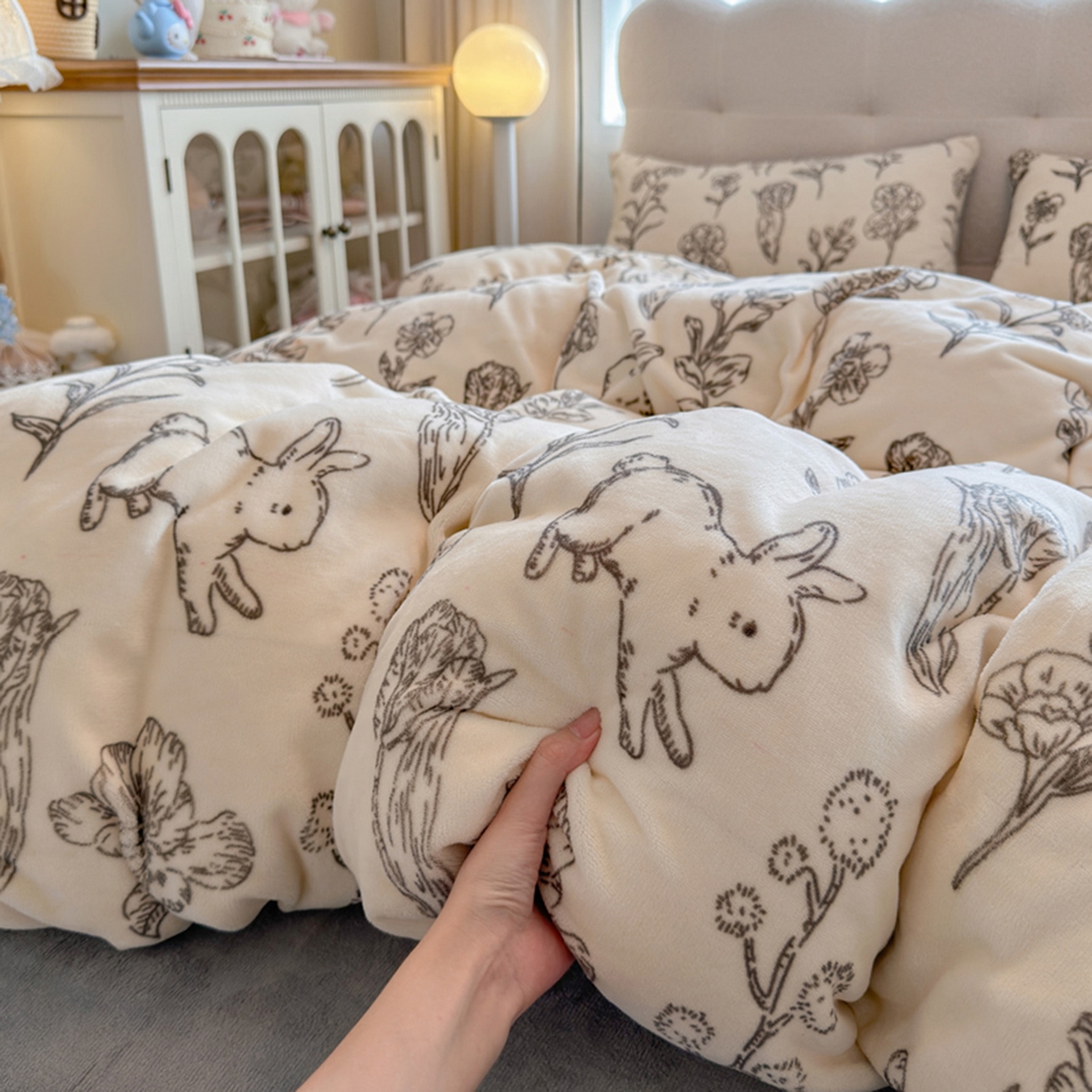 91家纺网 家纺一手货源 找家纺 （总）欧妮家纺 2025新款A类牛奶绒印花单被套-单件被套