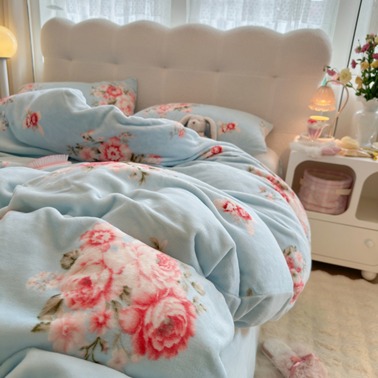 91家纺网 家纺一手货源 找家纺 欧妮家纺 2025新款A类牛奶绒印花单被套-单件被套 爱丽丝