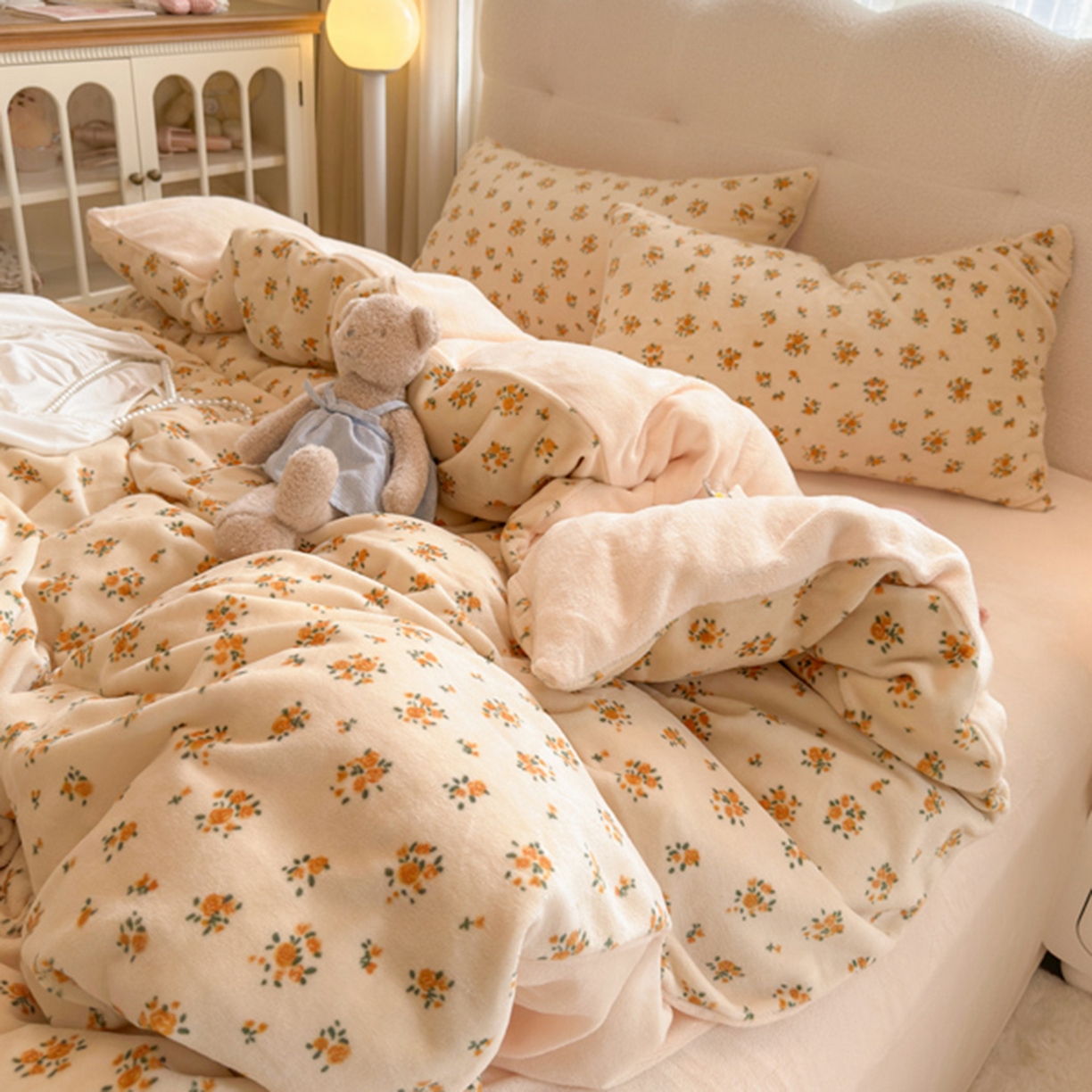 91家纺网 家纺一手货源 找家纺 欧妮家纺 2025新款A类牛奶绒印花单被套-单件被套 田园小花