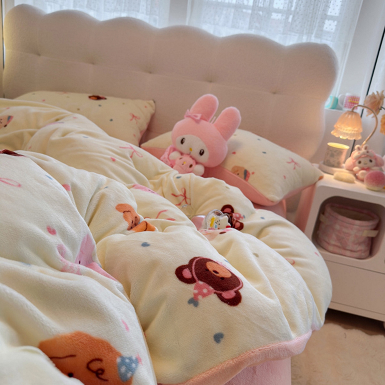 91家纺网 家纺一手货源 找家纺 欧妮家纺 2025新款A类牛奶绒印花单被套-单件被套 快乐心情