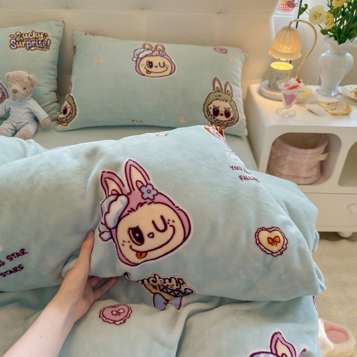 91家纺网 家纺一手货源 找家纺 欧妮家纺 2025新款A类牛奶绒印花单被套-单件被套 小布布