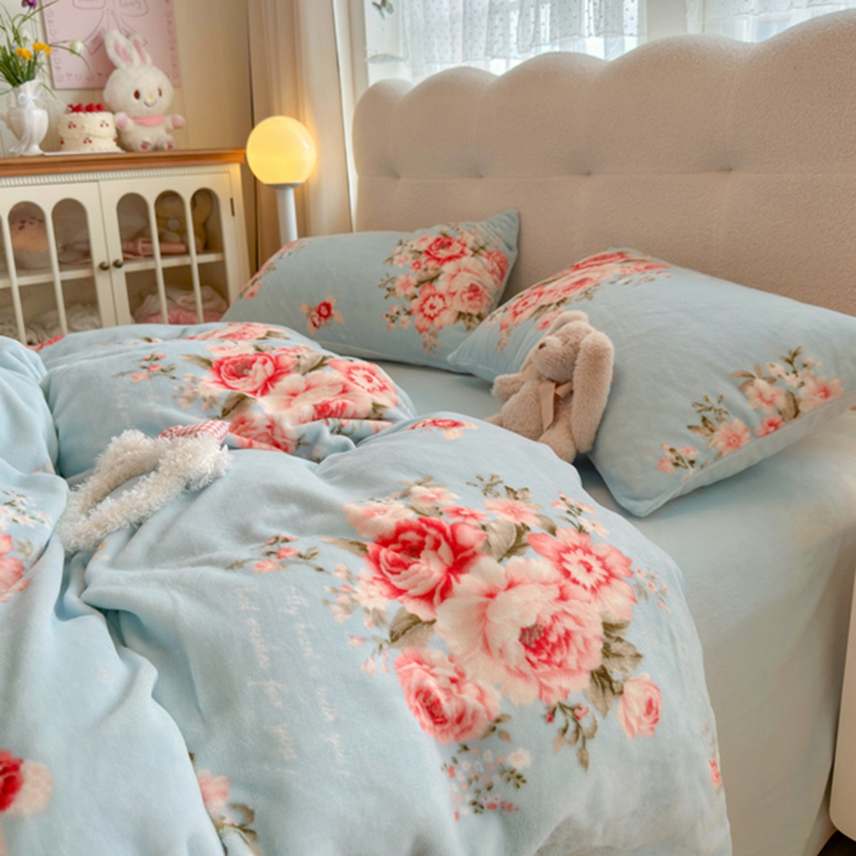 91家纺网 家纺一手货源 找家纺 欧妮家纺 2025新款A类牛奶绒印花单被套-单件被套 爱丽丝