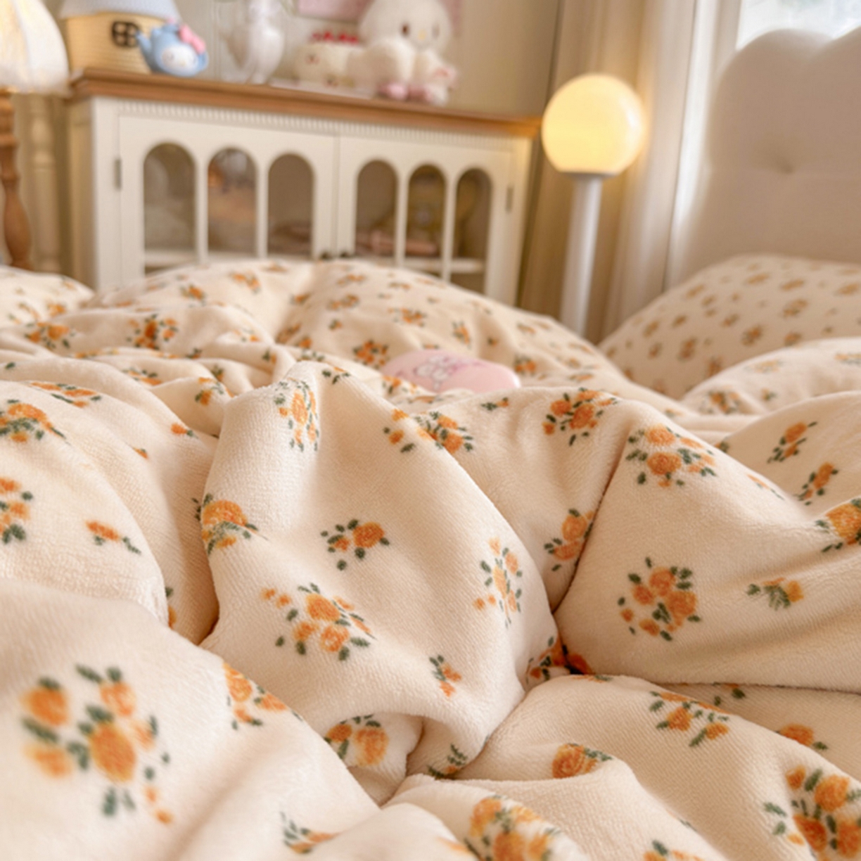 91家纺网 家纺一手货源 找家纺 欧妮家纺 2025新款A类牛奶绒印花单被套-单件被套 田园小花