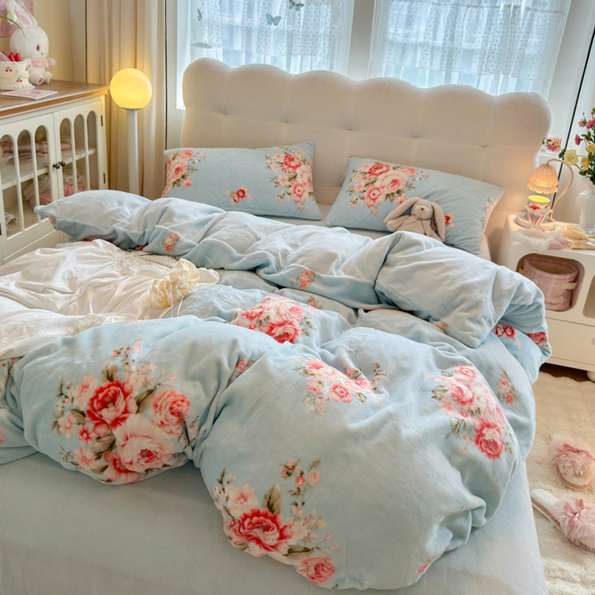 91家纺网 家纺一手货源 找家纺 欧妮家纺 2025新款A类牛奶绒印花单被套-单件被套 爱丽丝