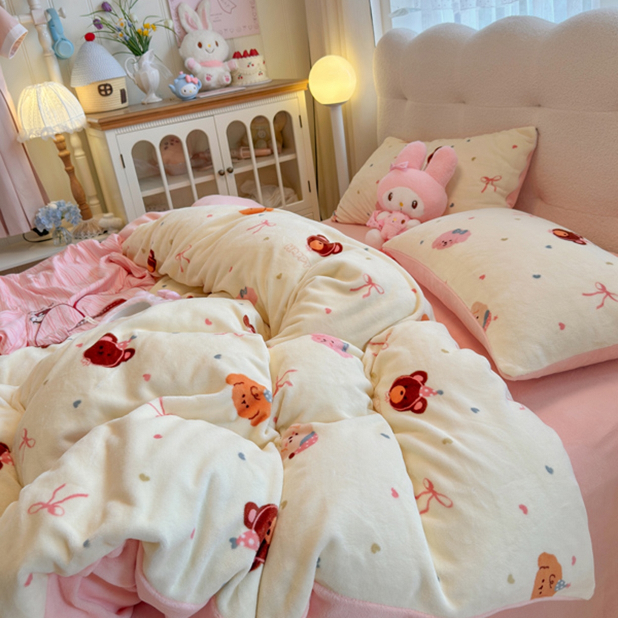 91家纺网 家纺一手货源 找家纺 欧妮家纺 2025新款A类牛奶绒印花单被套-单件被套 快乐心情