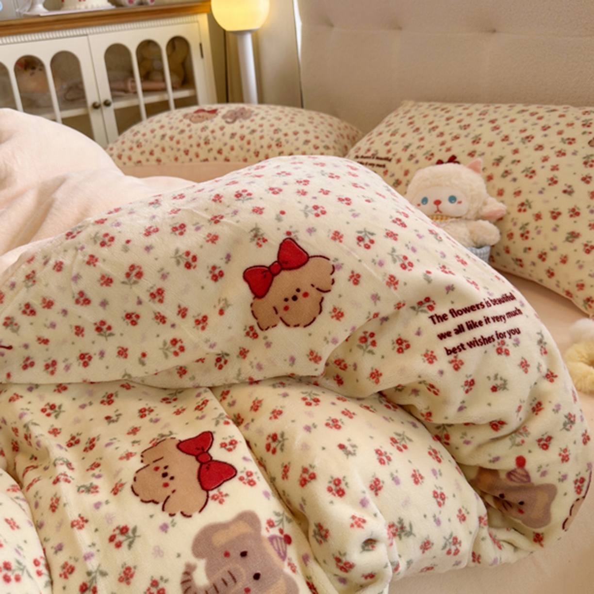 91家纺网 家纺一手货源 找家纺 欧妮家纺 2025新款A类牛奶绒印花单被套-单件被套 动物乐园