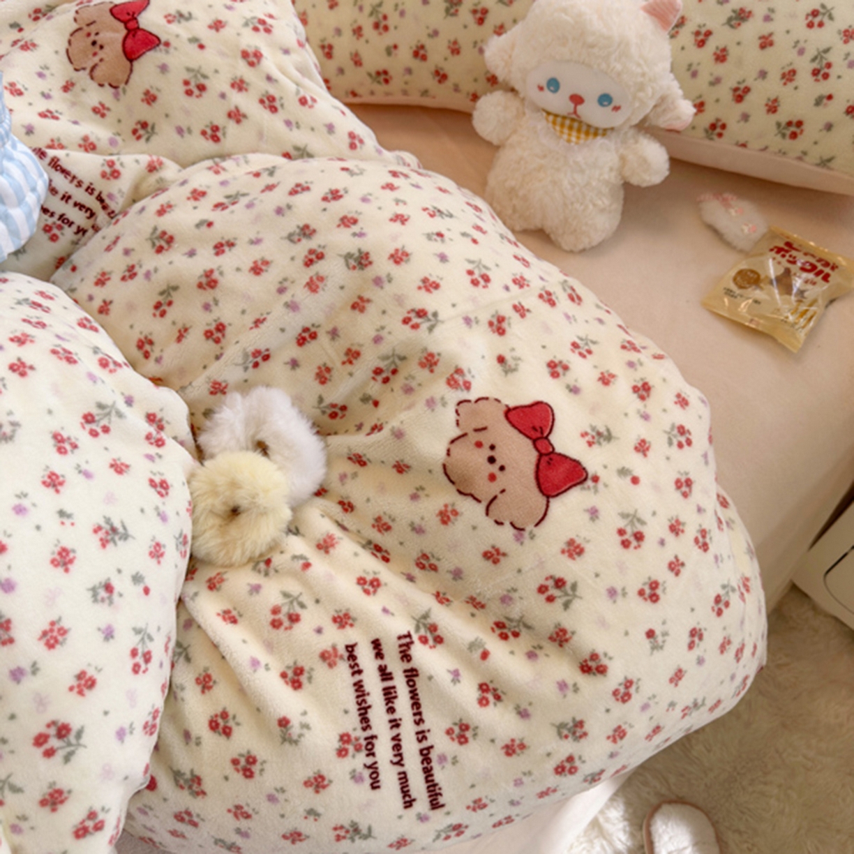 91家纺网 家纺一手货源 找家纺 欧妮家纺 2025新款A类牛奶绒印花单被套-单件被套 动物乐园