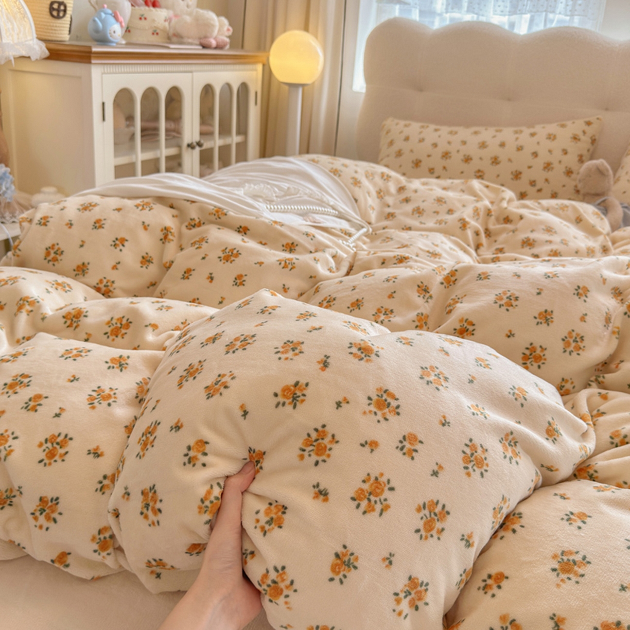 欧妮家纺 2025新款A类牛奶绒印花单被套-单件被套 田园小花