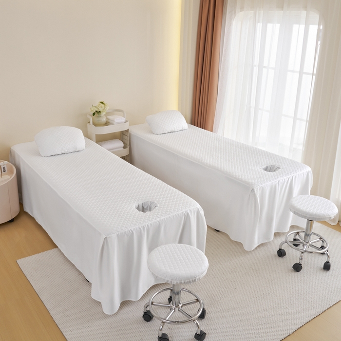 91家纺网 家纺一手货源 找家纺 乐逸家纺 2026新款13372高支高密纯棉斜纹丝滑花边款专用床罩套件 新品全棉花边白