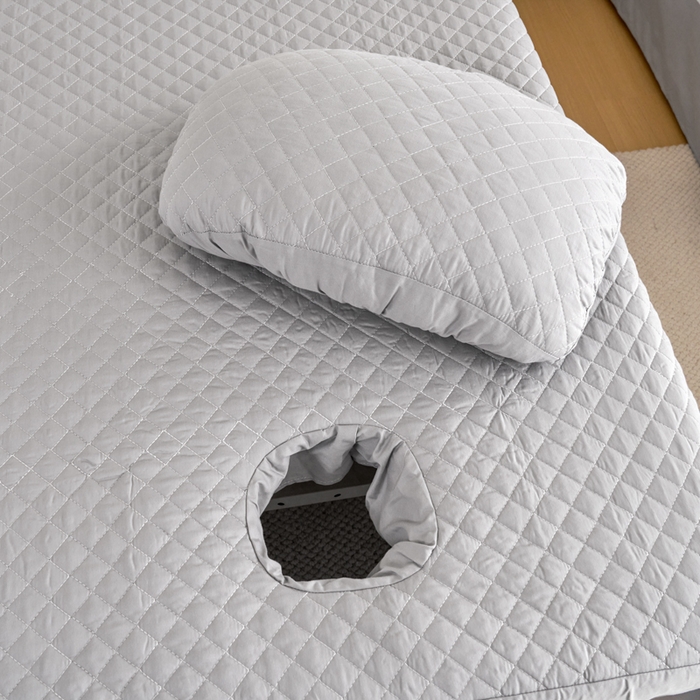 91家纺网 家纺一手货源 找家纺 乐逸家纺 2026新款13372高支高密纯棉斜纹丝滑花边款专用床罩套件 新品全棉花边高级灰