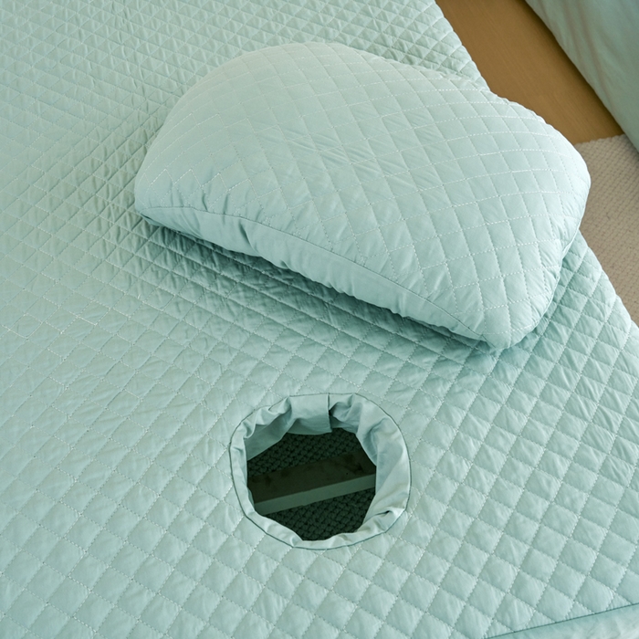 91家纺网 家纺一手货源 找家纺 乐逸家纺 2026新款13372高支高密纯棉斜纹丝滑花边款专用床罩套件 新品全棉花边浅绿