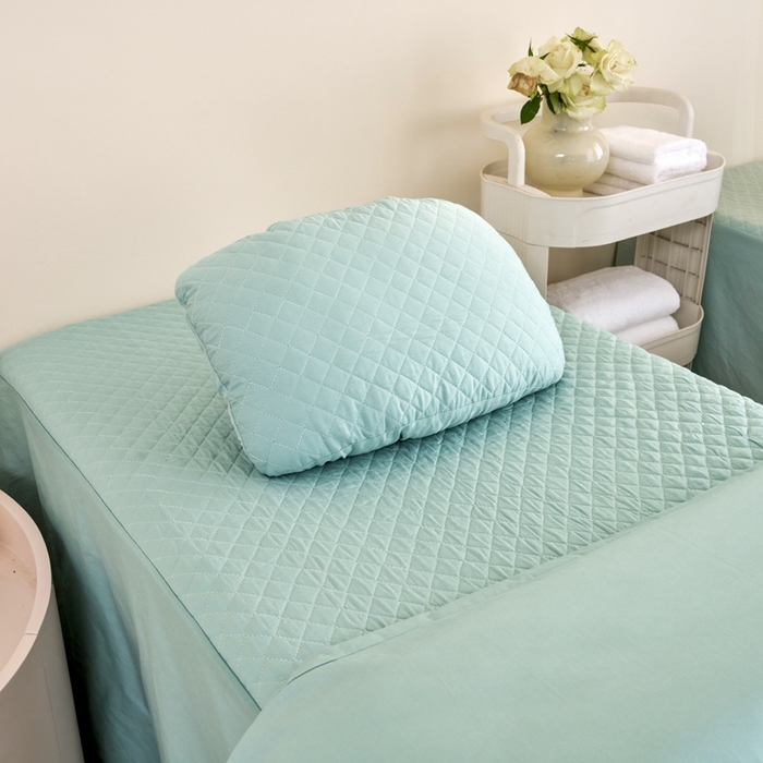 91家纺网 家纺一手货源 找家纺 乐逸家纺 2026新款13372高支高密纯棉斜纹丝滑花边款专用床罩套件 新品全棉花边浅绿