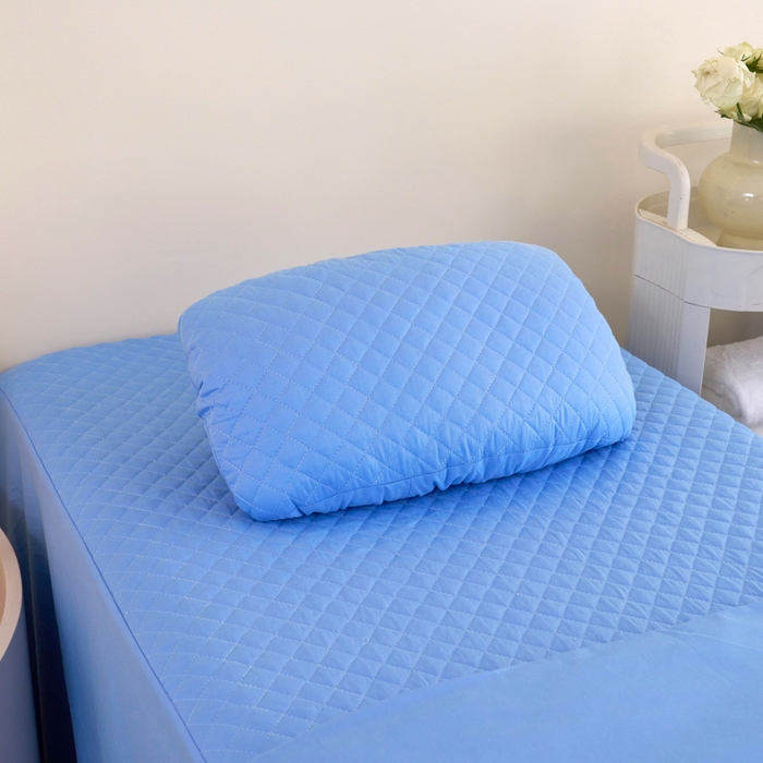 91家纺网 家纺一手货源 找家纺 乐逸家纺 2026新款13372高支高密纯棉斜纹丝滑花边款专用床罩套件 新品全棉花边天空蓝