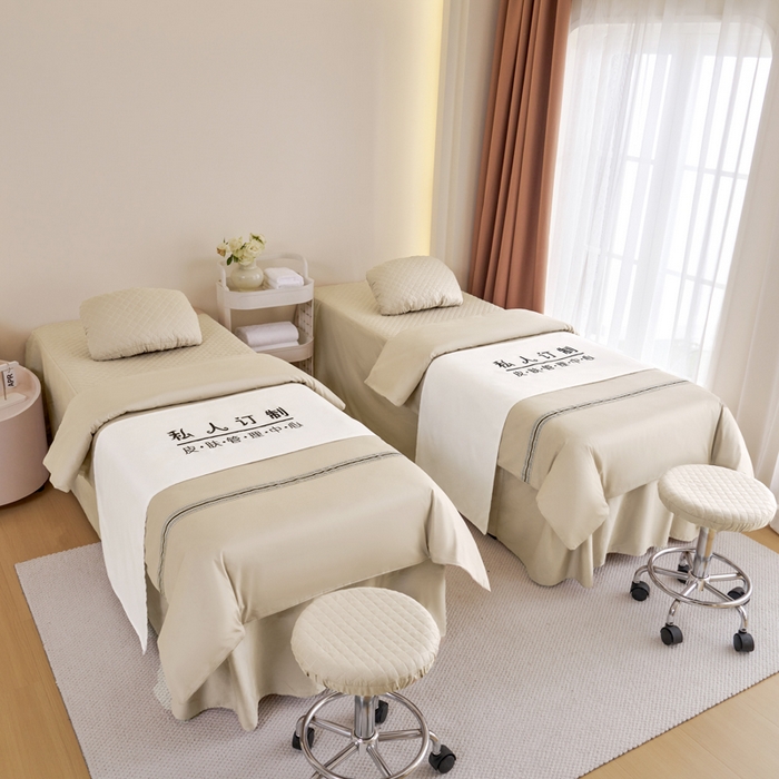 91家纺网 家纺一手货源 找家纺 乐逸家纺 2026新款13372高支高密纯棉斜纹丝滑花边款专用床罩套件 新品全棉花边香槟金