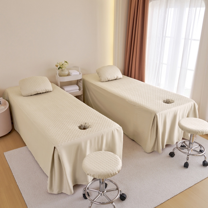 91家纺网 家纺一手货源 找家纺 乐逸家纺 2026新款13372高支高密纯棉斜纹丝滑花边款专用床罩套件 新品全棉花边香槟金