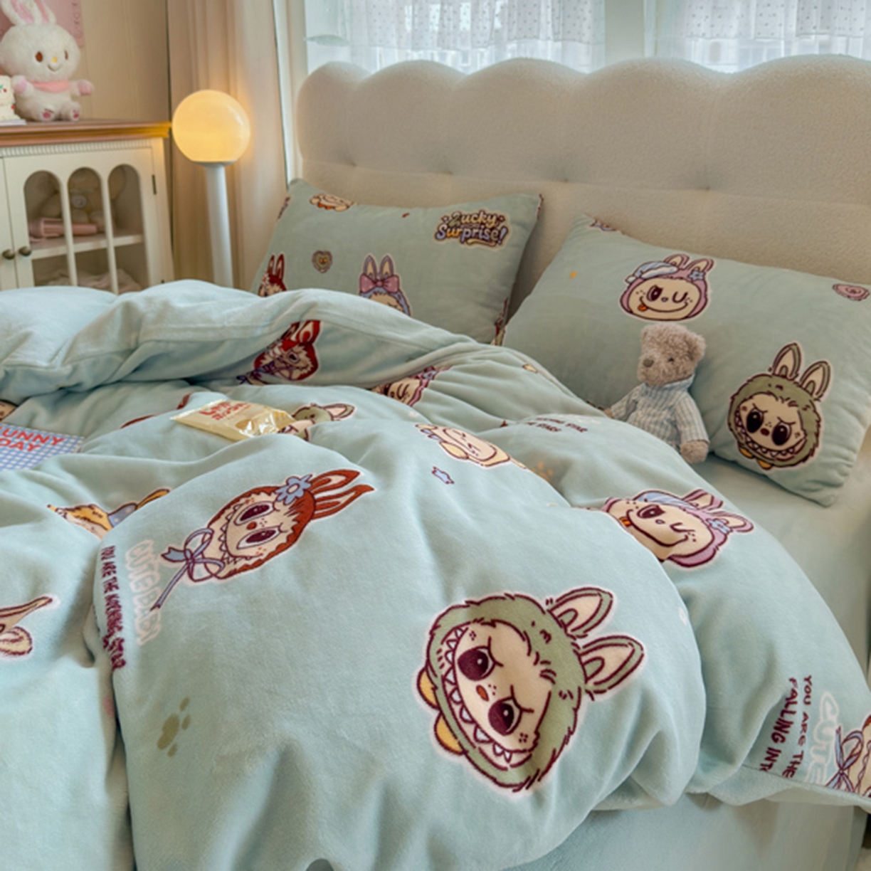 91家纺网 家纺一手货源 找家纺 欧妮家纺 2025新款A类牛奶绒印花四件套 小布布