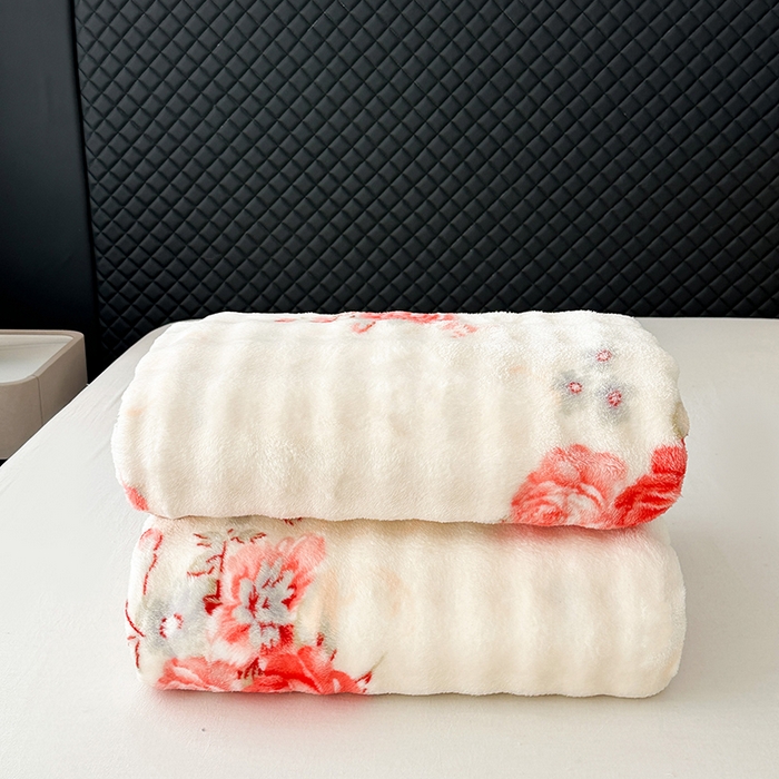 91家纺网 家纺一手货源 找家纺 欧妮家纺 2025新款亲肤舒适泡泡绒毛毯 国色天香