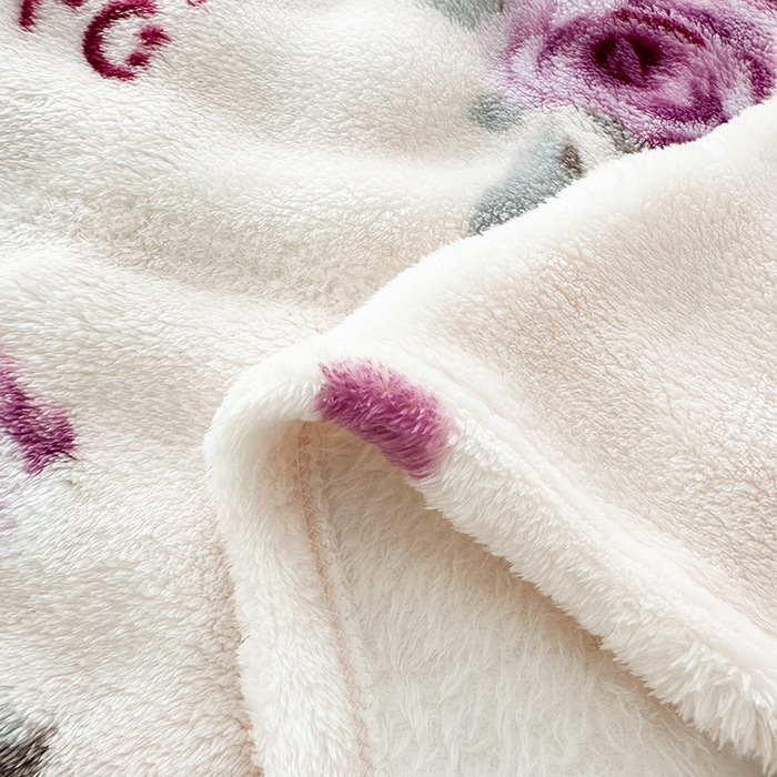 91家纺网 家纺一手货源 找家纺 欧妮家纺 2025新款亲肤舒适泡泡绒毛毯 玫瑰情缘