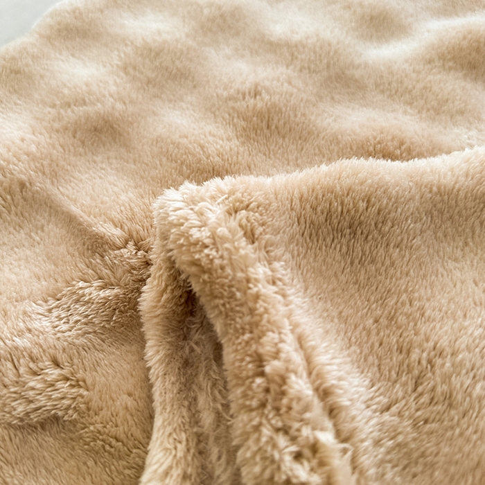 91家纺网 家纺一手货源 找家纺 欧妮家纺 2025新款亲肤舒适泡泡绒毛毯 香槟色