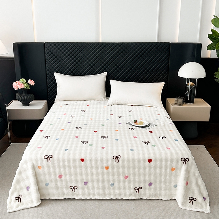 91家纺网 家纺一手货源 找家纺 欧妮家纺 2025新款亲肤舒适泡泡绒毛毯 温馨