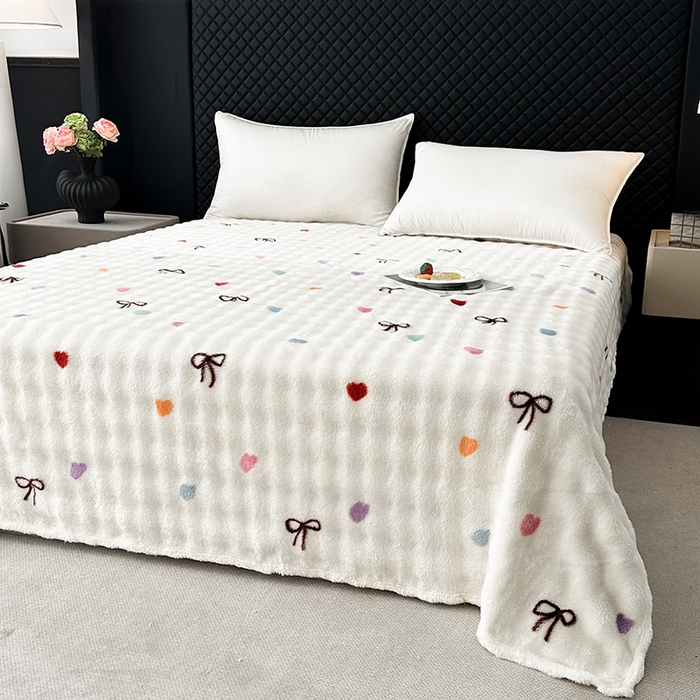 91家纺网 家纺一手货源 找家纺 欧妮家纺 2025新款亲肤舒适泡泡绒毛毯 温馨