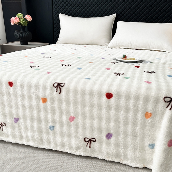 91家纺网 家纺一手货源 找家纺 欧妮家纺 2025新款亲肤舒适泡泡绒毛毯 温馨