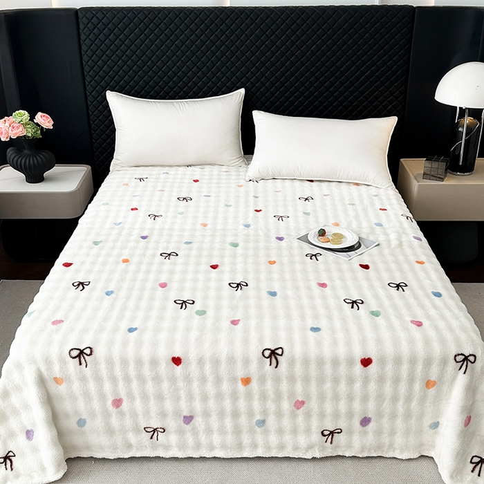 91家纺网 家纺一手货源 找家纺 欧妮家纺 2025新款亲肤舒适泡泡绒毛毯 温馨