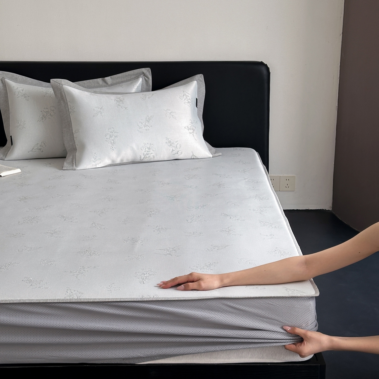 三味舒屋 2026新款臻品提花冰丝席凉席席子 枝枝床笠