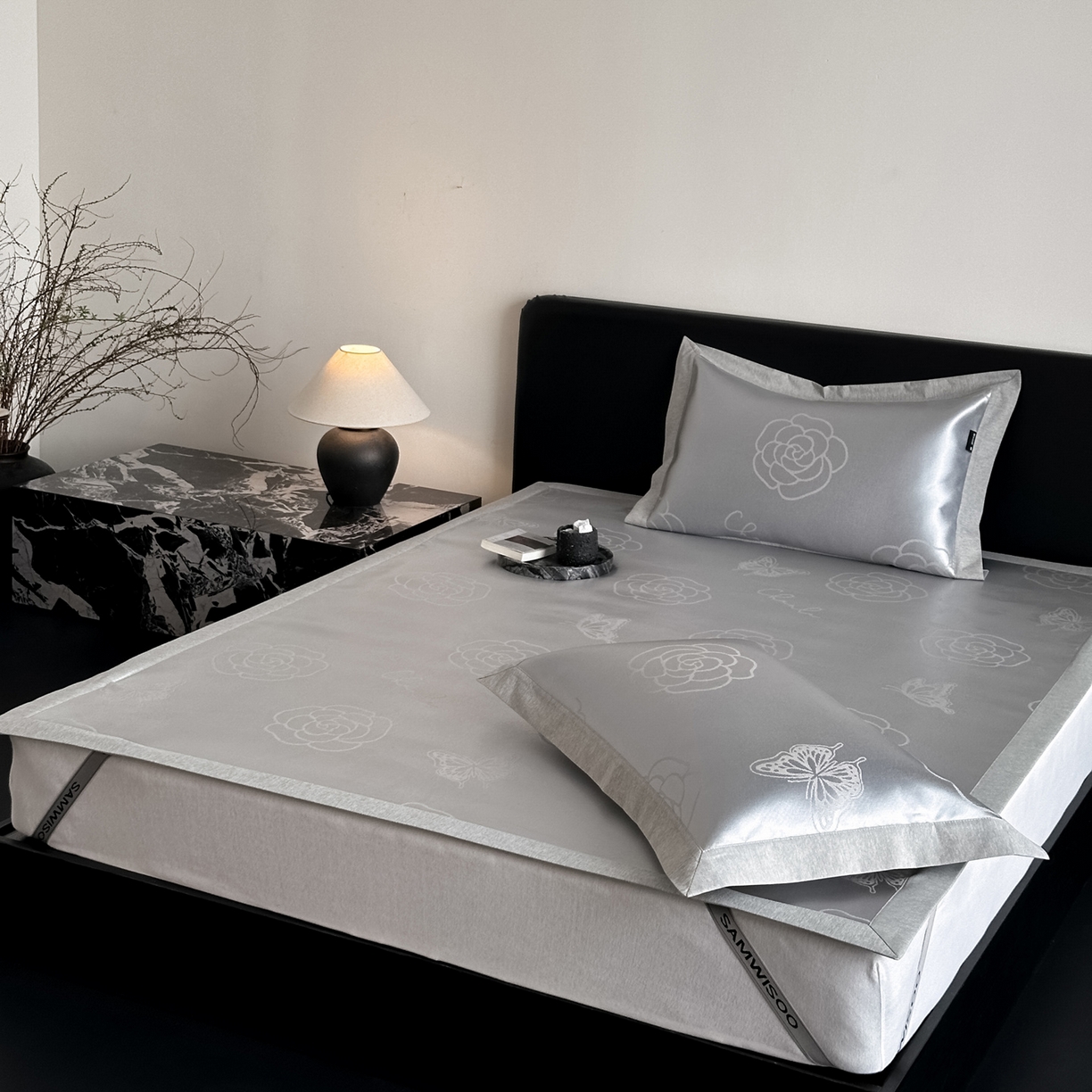 91家纺网 家纺一手货源 找家纺 三味舒屋 2026新款臻品提花冰丝席凉席席子 茶与蝶床席