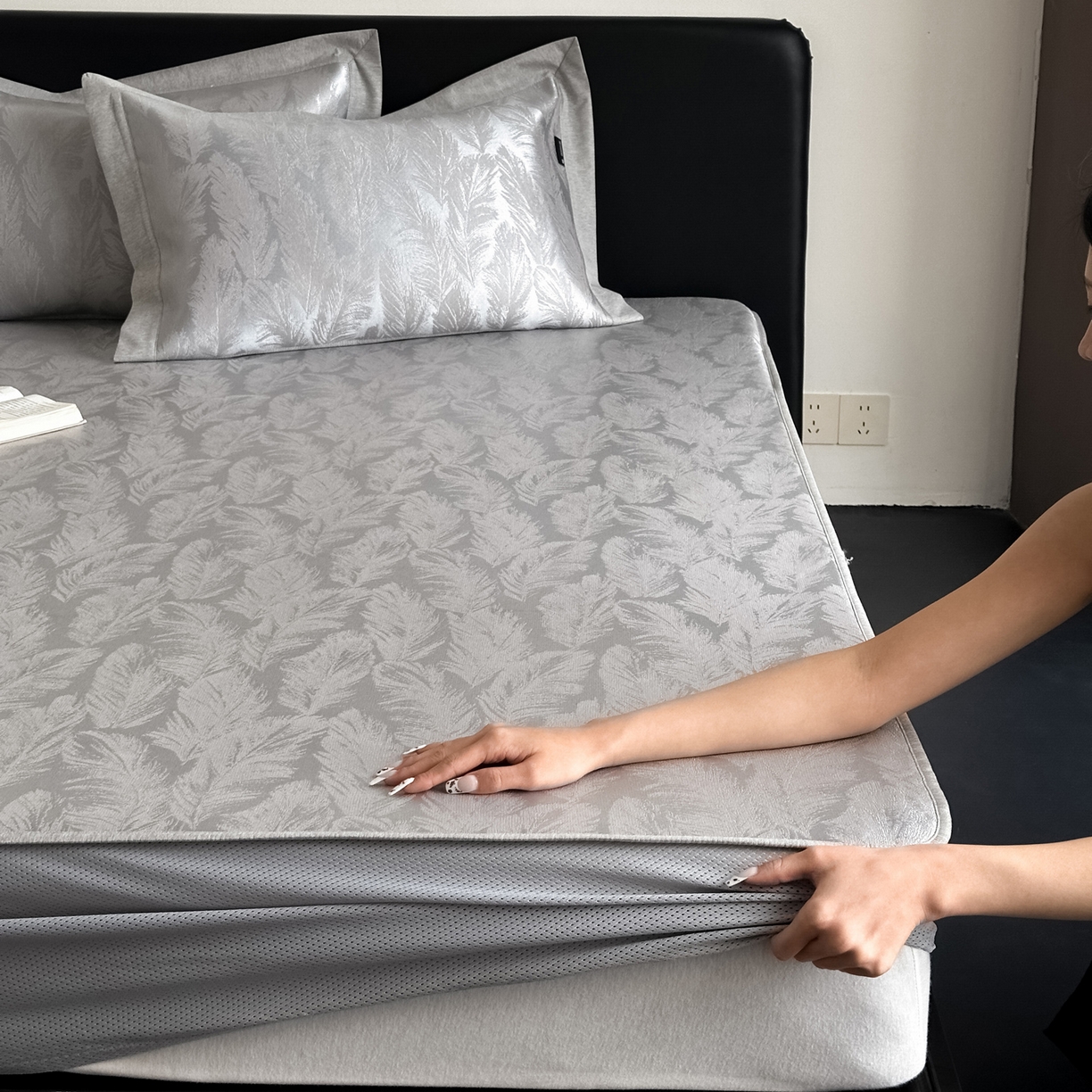 三味舒屋 2026新款臻品提花冰丝席凉席席子 绒羽床笠