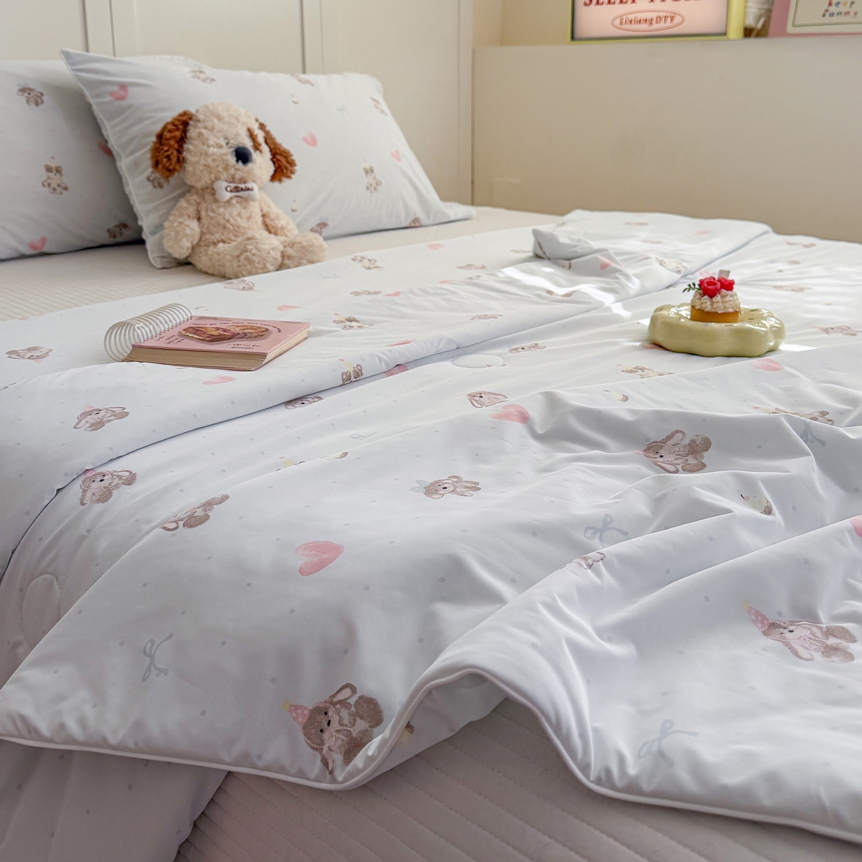 91家纺网 家纺一手货源 找家纺 （总）金梦拉家纺 2026春夏新款锦氨凉感丝印花系列夏被空调被夏凉被