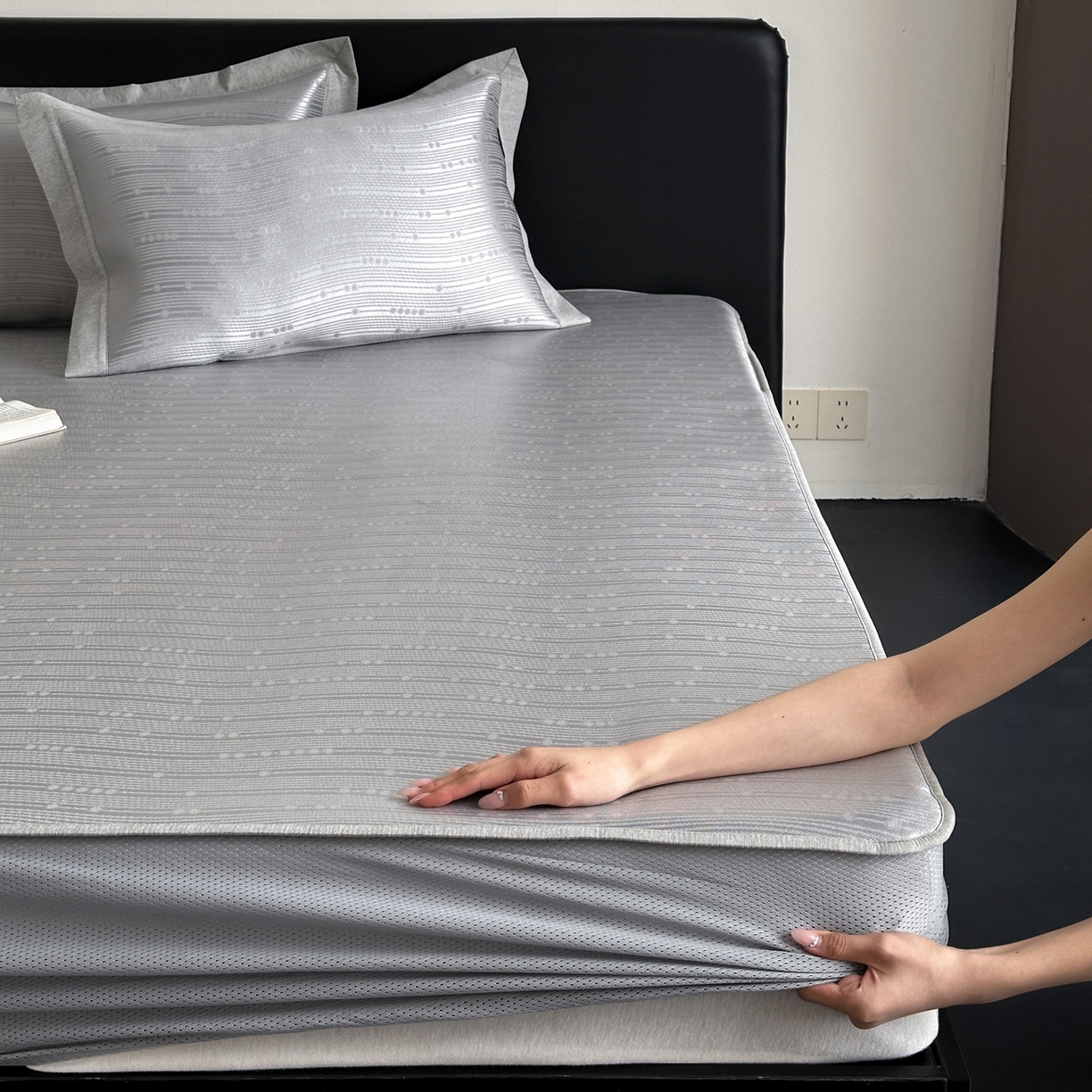 三味舒屋 2026新款臻品提花冰丝席凉席席子 吉赛尔床笠