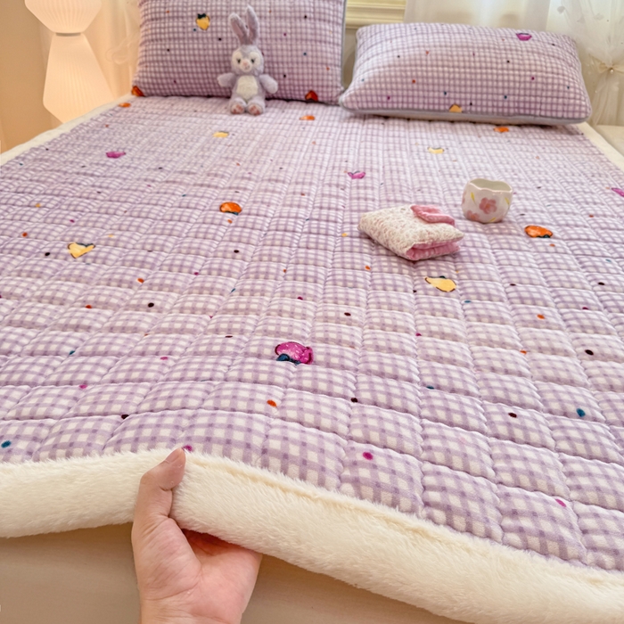 91家纺网 家纺一手货源 找家纺 （总）欧妮家纺 2025新款保暖牛奶绒夹棉床垫床褥子软垫