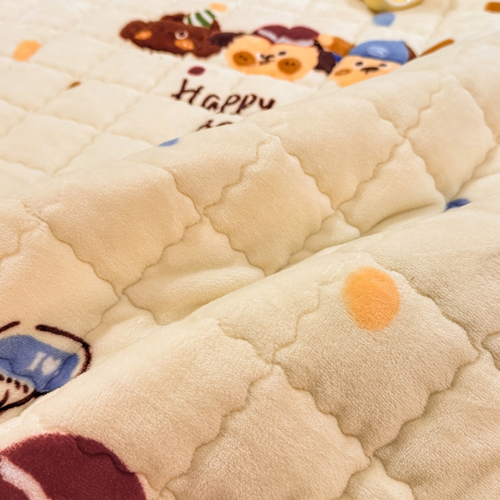 91家纺网 家纺一手货源 找家纺 欧妮家纺 2025新款保暖牛奶绒夹棉床垫床褥子软垫 暖绒边-汪汪狗