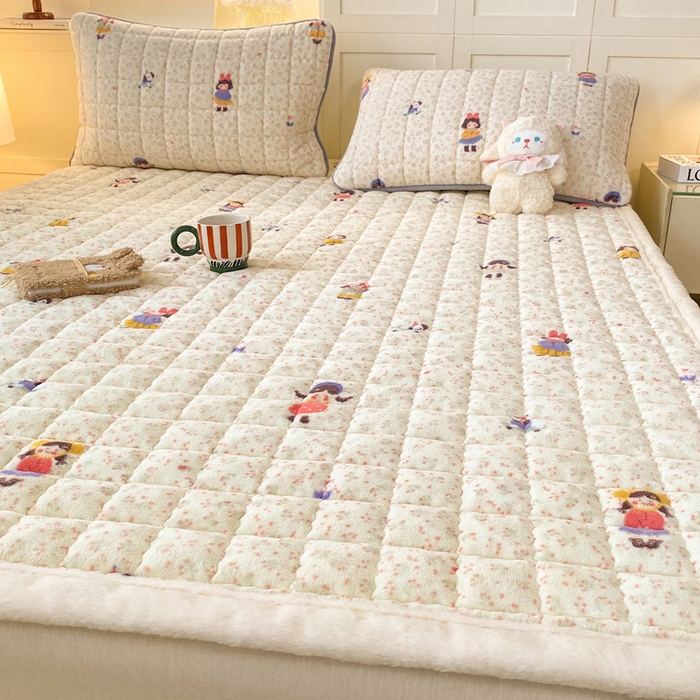 91家纺网 家纺一手货源 找家纺 欧妮家纺 2025新款A类牛奶绒床垫床褥子软垫 暖绒-温柔痕迹