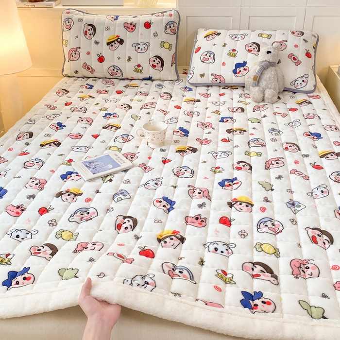 91家纺网 家纺一手货源 找家纺 欧妮家纺 2025新款A类牛奶绒床垫床褥子软垫 暖绒-小小新