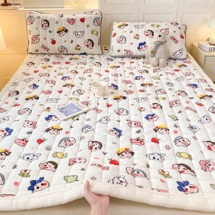 91家纺网 家纺一手货源 找家纺 欧妮家纺 2025新款A类牛奶绒床垫床褥子软垫 暖绒-小小新