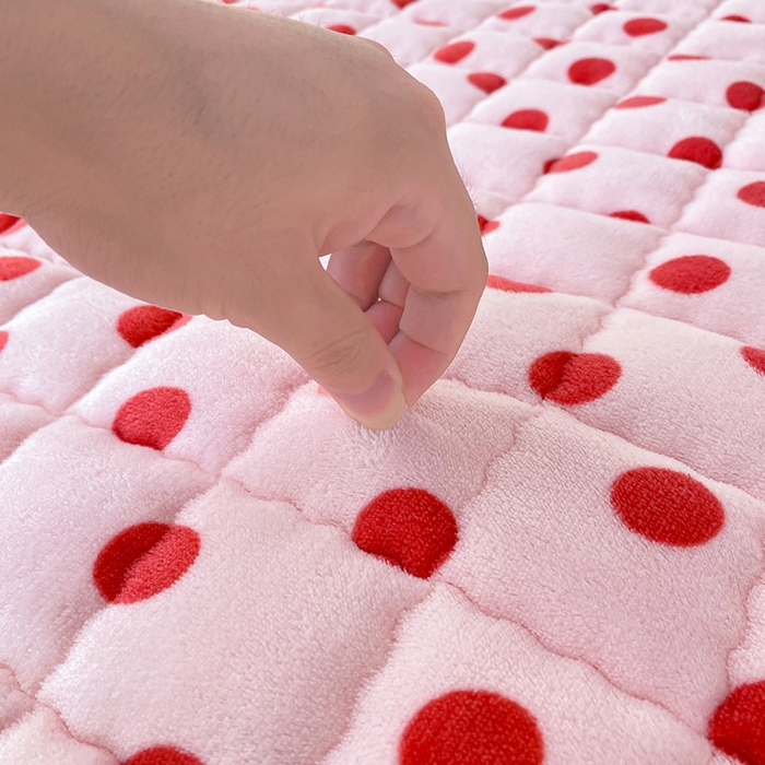 91家纺网 家纺一手货源 找家纺 欧妮家纺 2025新款A类牛奶绒床垫床褥子软垫 暖绒-粉珍珠