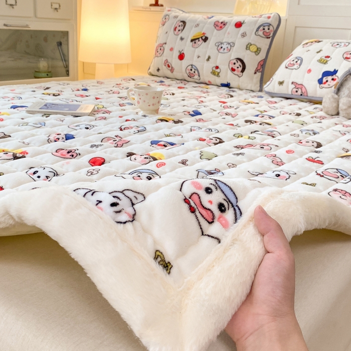 91家纺网 家纺一手货源 找家纺 欧妮家纺 2025新款A类牛奶绒床垫床褥子软垫 暖绒-小小新