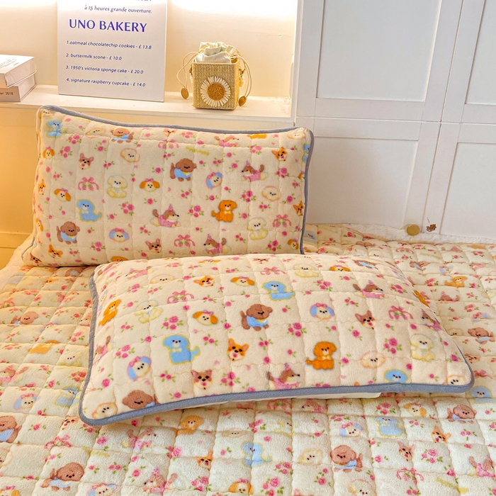 91家纺网 家纺一手货源 找家纺 欧妮家纺 2025新款A类牛奶绒床垫床褥子软垫 卖萌修狗