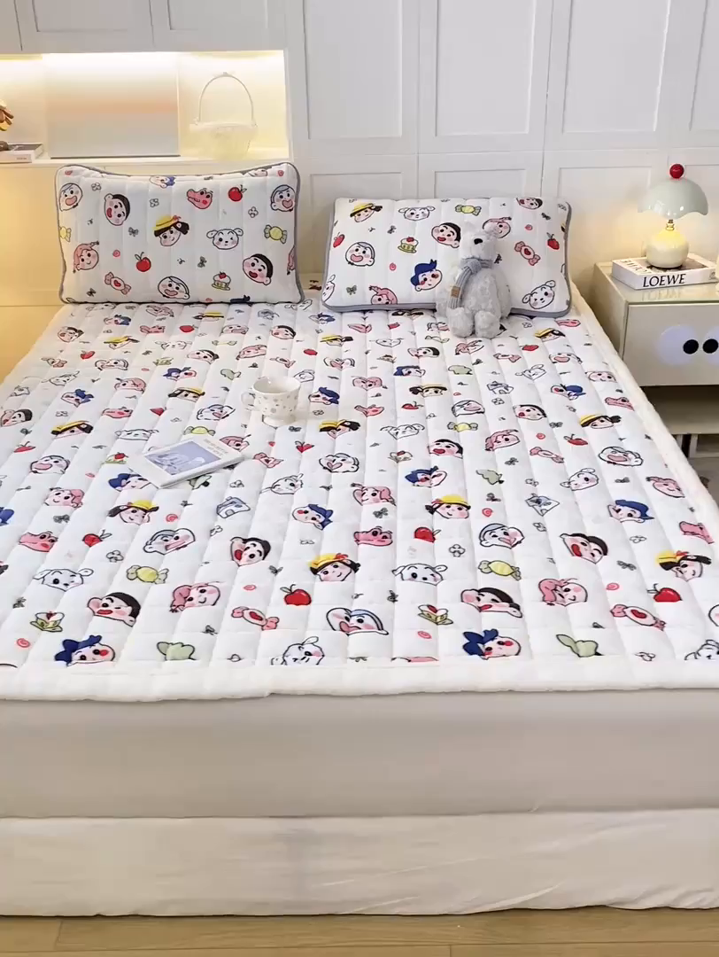 91家纺网 家纺一手货源 找家纺 欧妮家纺 2025新款A类牛奶绒床垫床褥子软垫 暖绒-小小新